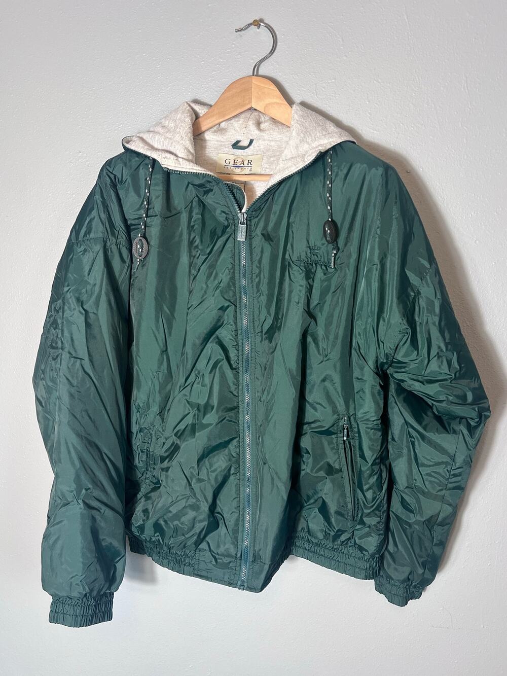 Vintage Hallmark Lined Green Windbreaker XL Jacket Unisex Gear for Sports Pocket